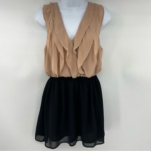 Sugarlips Two Toned Ruffle Mini Dress Size Small